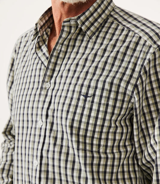 RM Williams Collins Shirt- Green/white/black