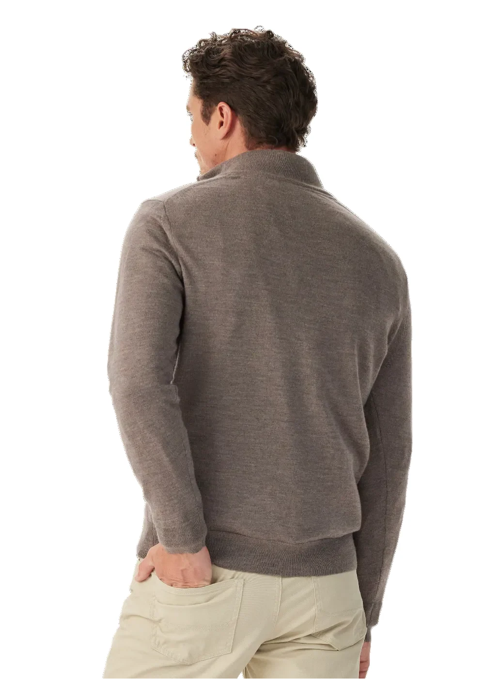 RM Williams Ernest Merino 1/4 Zip Knit Nutmeg
