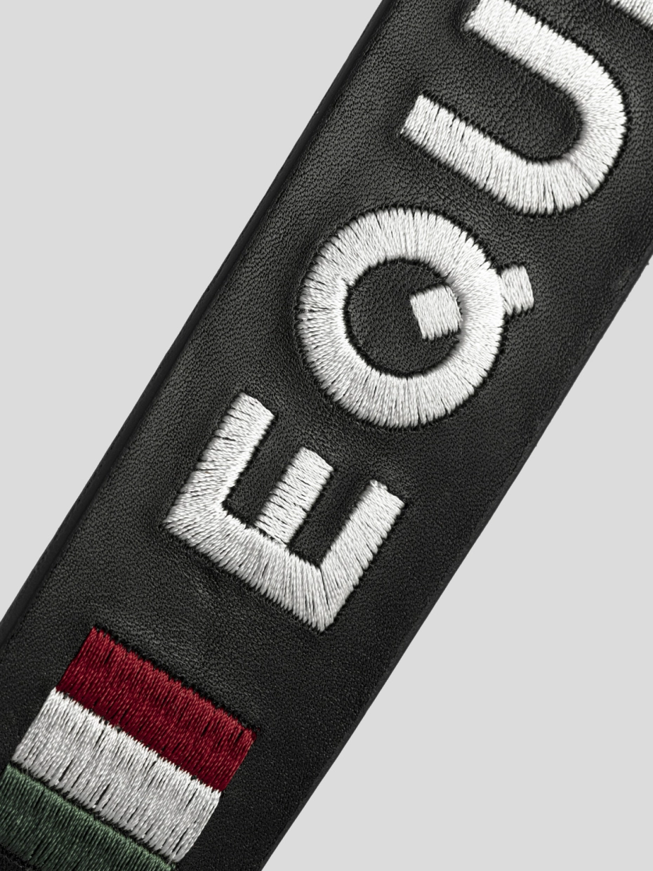 EQUILINE RALPH LEATHER EMBROIDERY BELT BLACK