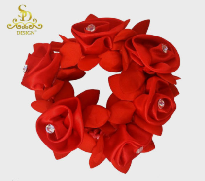 SD-Design Rose Scrunchie with Crystals