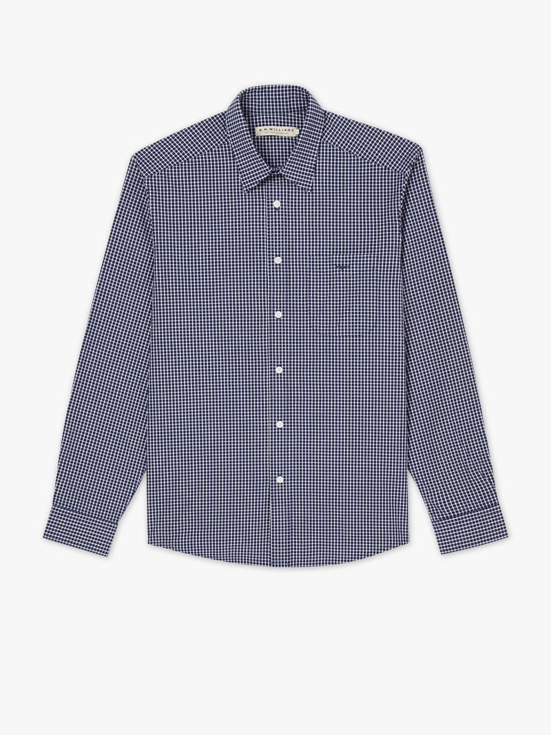 RM Williams Collins Shirt Navy/White Check