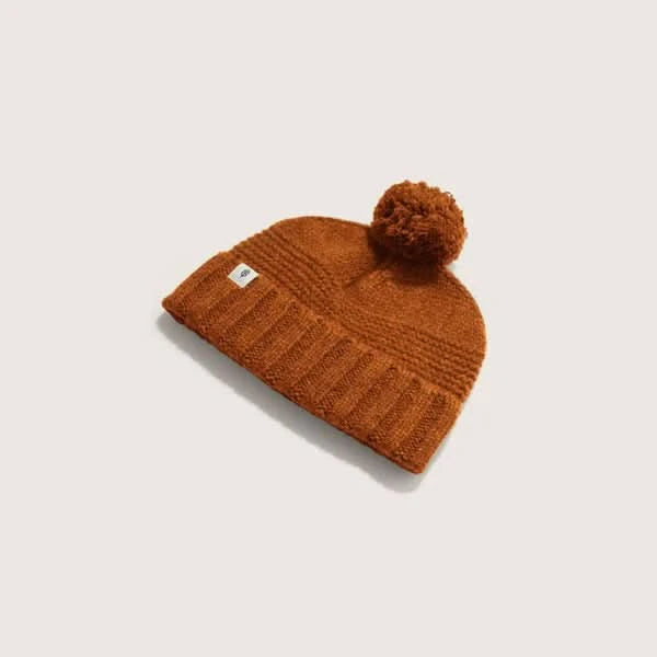 Will & Bear Tasman Wool Pom Pom Beanie Ochre