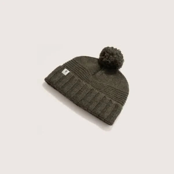 Will & Bear Tasman Wool Pom Pom Beanie Moss