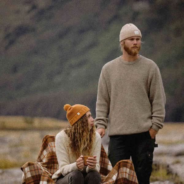 Will & Bear Tasman Wool Pom Pom Beanie Ochre
