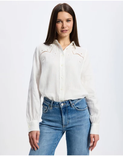 RM Williams Broderie Linen Shirt