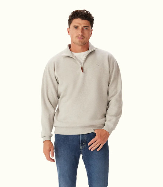 RM Williams Mulyungarie 1/4 Zip Jumper Grey Marle
