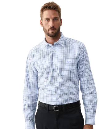 RM Williams Collins Shirt Pale Blue/White