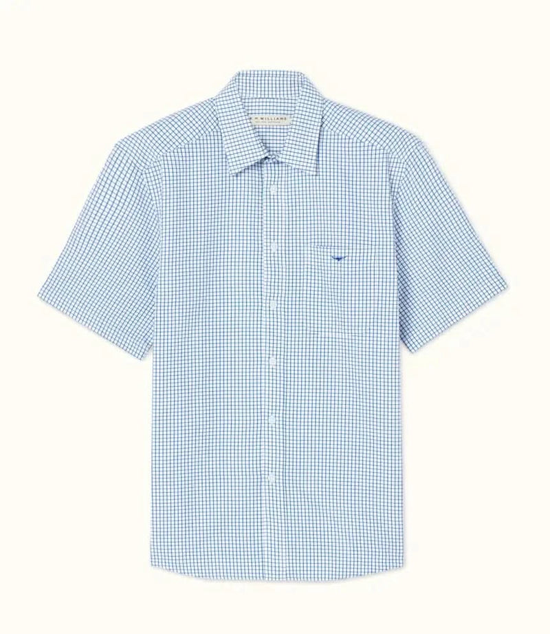RM Williams Hervey short sleeve shirt- Blue/White check