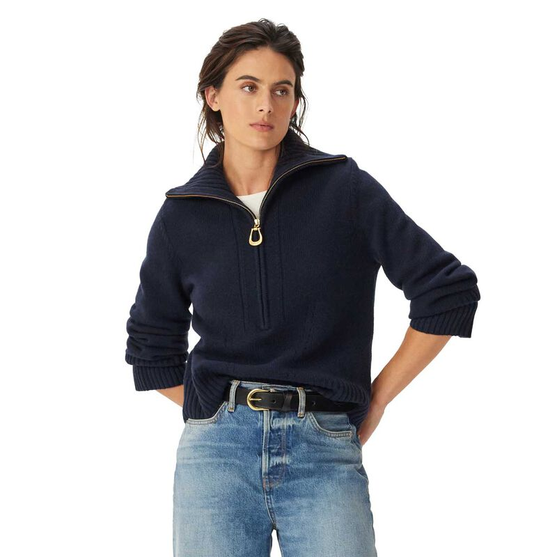 RM Williams Casuarina Lambswool Zip Knit