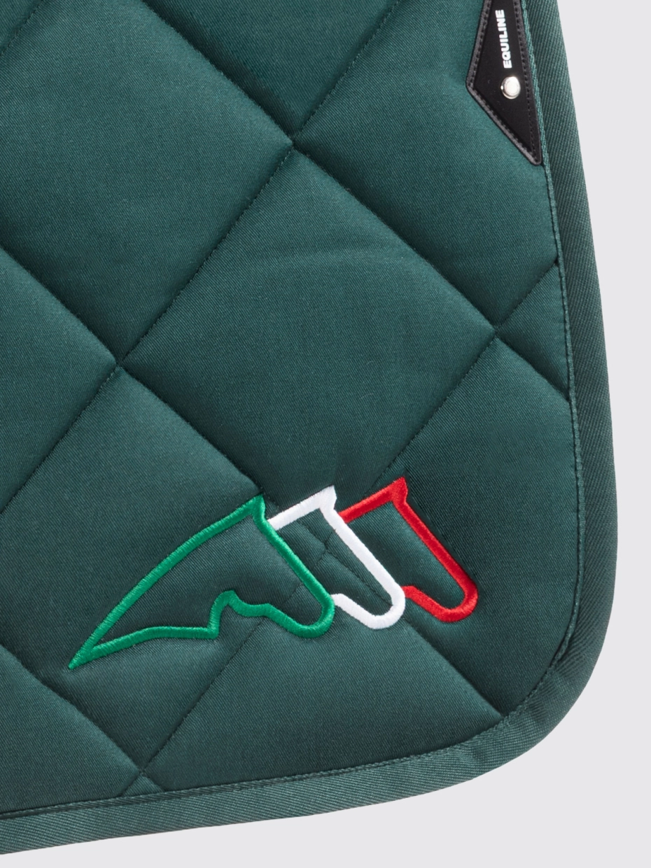 Equiline Rombo Saddle Pad & Ear Bonnet Set Green