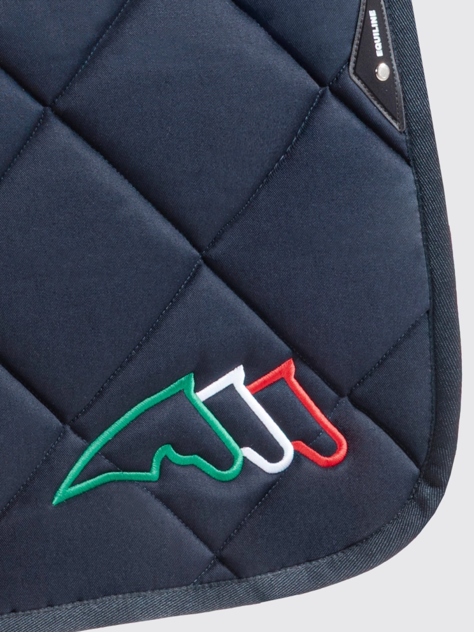 Equiline Rombo Saddle Pad & Ear Bonnet Set Navy Jumping
