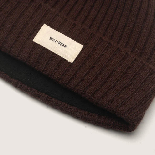 Will & Bear Levi Wool Beanie Dark Brown