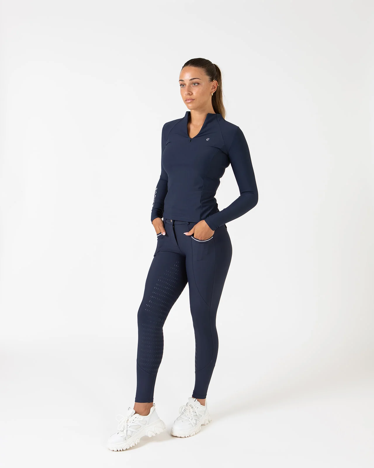 Podium Pro Tech Hybrid Breeches Navy