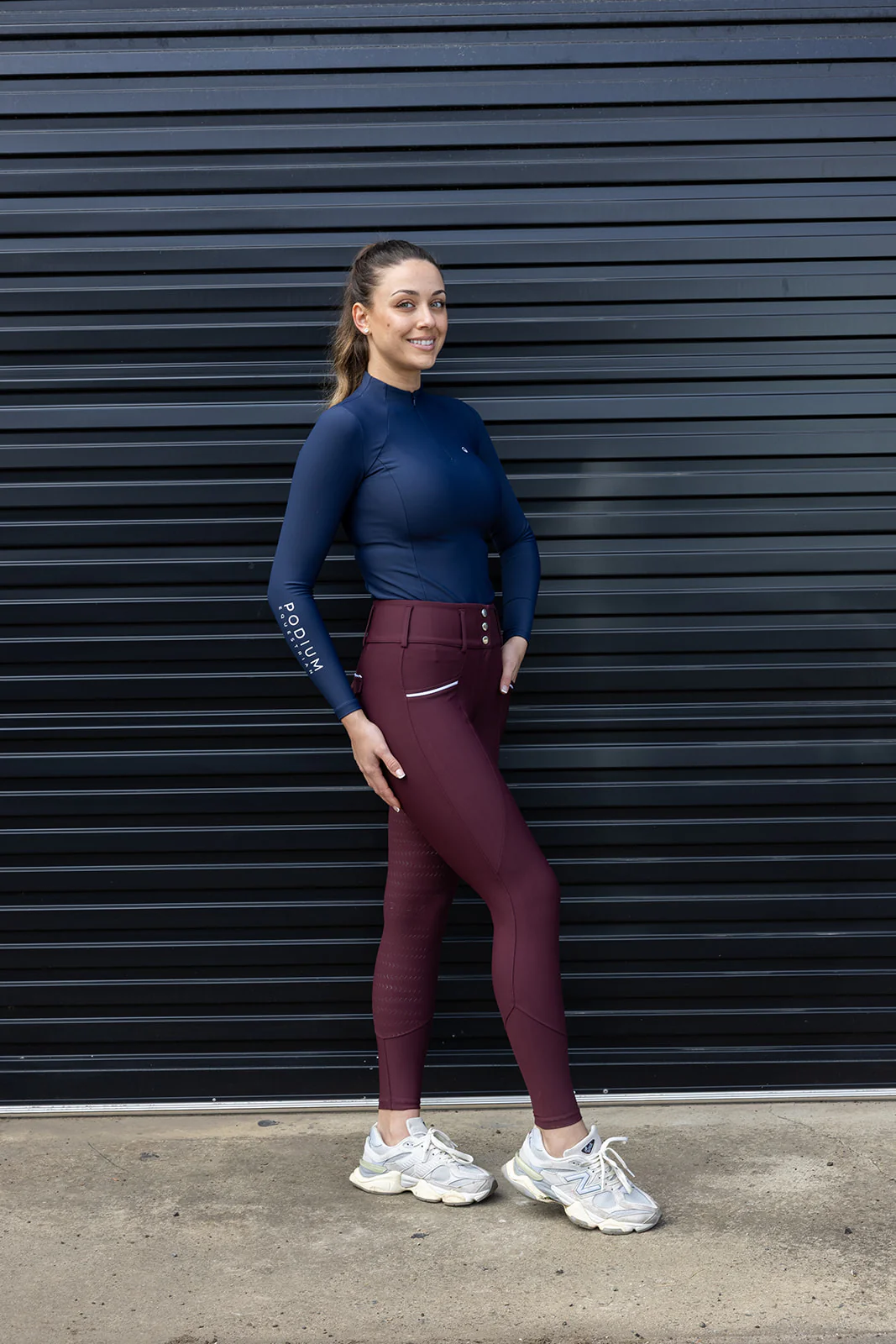 Podium Pro Tech Hybrid Breeches Burgundy