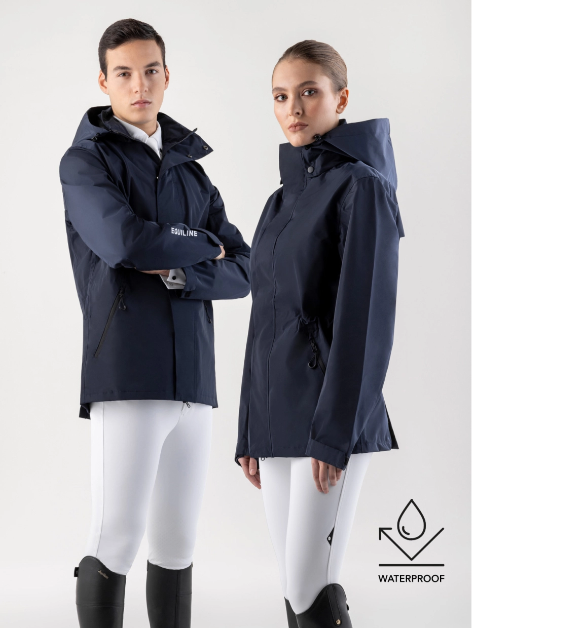 Equiline REVEK - Blue Unisex Waterproof Jacket