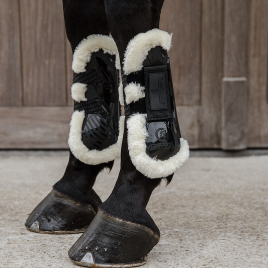 Kentucky Vegan Sheepskin Tendon Boots Velcro