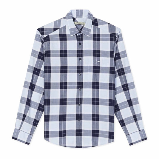 RM Williams Collins Shirt - Blue Navy White