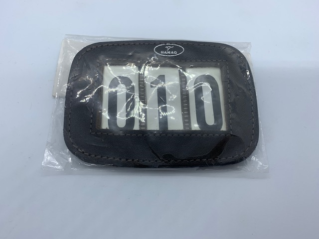 Hamag leather number holder for saddle pad Brown